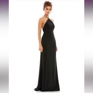 Mac Duggal Black Halter Maxi Dress